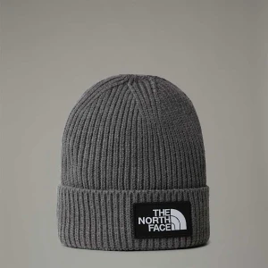 The North Face Dziecięca Czapka Beanie Z Mankietem I Prostokątnym Logo Tnf Tnf Medium Grey Heather Rozmiar Rozmiar uniwersalny male