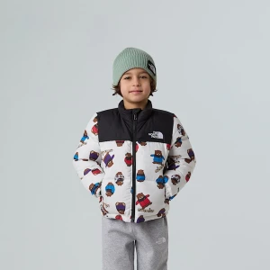 The North Face Dziecięca Kurtka Z Nadrukiem 1996 Retro Nuptse Tnf White - Nuptse Bear Print Rozmiar 4 lat unisex