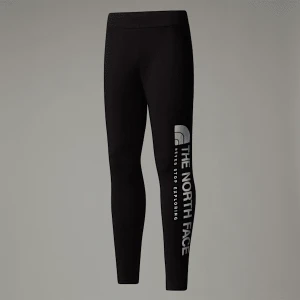 The North Face Dziewczęce Legginsy Z Pionową Grafiką Tnf Black Rozmiar XS female