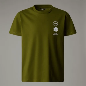 The North Face Dziewczęcy Luźny T-shirt Z Grafiką Flower Forest Olive Rozmiar M female