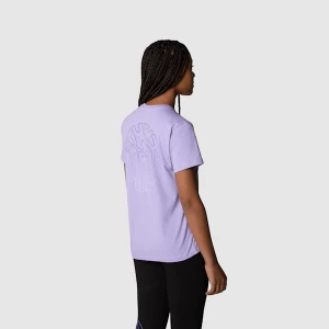 The North Face Dziewczęcy Luźny T-shirt Z Grafiką High Purple Rozmiar M female