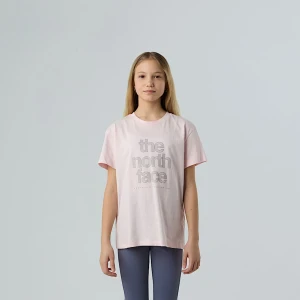 The North Face Dziewczęcy Luźny T-shirt Z Odblaskowym Logo Pale Blossom Rozmiar S female