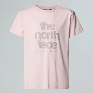 The North Face Dziewczęcy Luźny T-shirt Z Odblaskowym Logo Pale Blossom Rozmiar S female