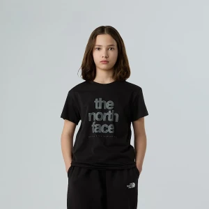 The North Face Dziewczęcy Luźny T-shirt Z Odblaskowym Logo Tnf Black Rozmiar XS female