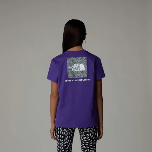 The North Face Dziewczęcy T-shirt O Luźnym Kroju Redbox Peak Purple Rozmiar S female