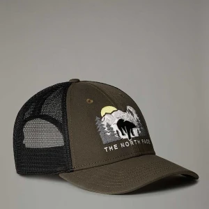 The North Face Haftowana Czapka Trucker Mudder New Taupe Green-bear Graphic Rozmiar Rozmiar uniwersalny male