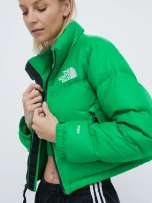 The North Face kurtka puchowa NUPTSE SHORT JACKET damska kolor zielony zimowa NF0A5GGEPO81