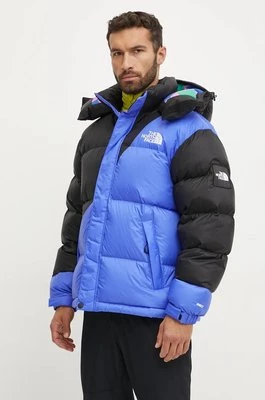 The North Face kurtka puchowa TNF x Yinka Ilori kolor niebieski zimowa NF0A89GDTMI1