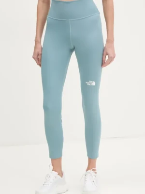 The North Face legginsy sportowe Mountain Athletics Flex damskie kolor turkusowy z nadrukiem NF0A8BPF4261