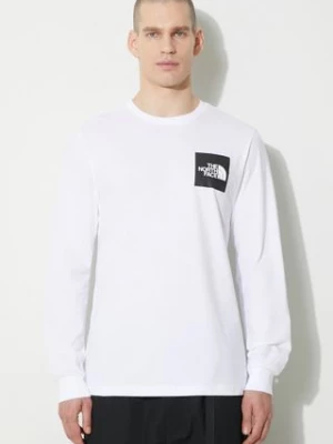 The North Face longsleeve bawełniany M L/S Fine Tee kolor biały z nadrukiem NF0A87NCFN41