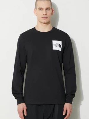 The North Face longsleeve bawełniany M L/S Fine Tee kolor czarny z nadrukiem NF0A87NCJK31