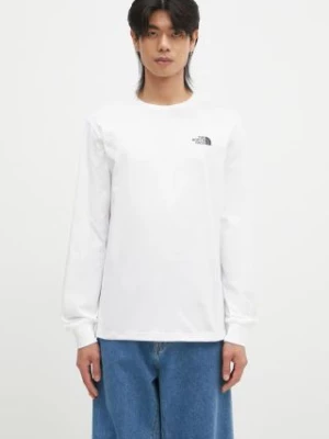 The North Face longsleeve bawełniany M L/S Redbox Tee kolor beżowy z nadrukiem NF0A87NNFN41