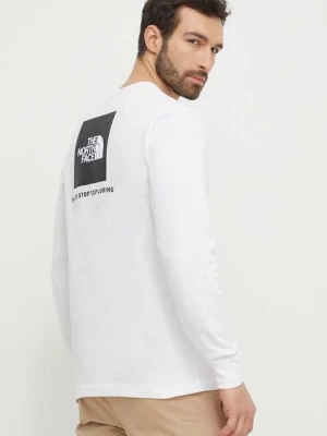 The North Face longsleeve bawełniany M L/S Redbox Tee kolor beżowy z nadrukiem NF0A87NNFN41