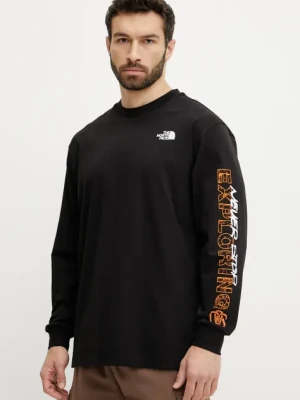 The North Face longsleeve bawełniany TNF X NSE kolor czarny z nadrukiem NF0A8C3ZJK31