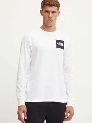 The North Face longsleeve L/S Fine Tee męski kolor biały z nadrukiem NF0A8A6PFN41