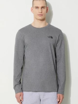 The North Face longsleeve M L/S Simple Dome Tee męski kolor szary melanżowy NF0A87QNDYY1