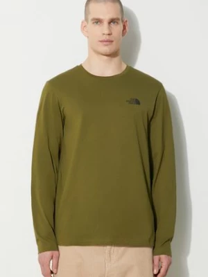 The North Face longsleeve M L/S Simple Dome Tee męski kolor zielony z nadrukiem NF0A87QNPIB1