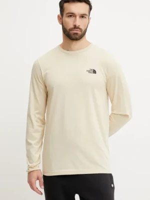 The North Face longsleeve Simple Dome kolor beżowy z nadrukiem NF0A87QN3X41