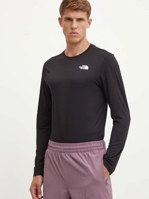 The North Face longsleeve sportowy 24/7 kolor czarny gładki NF0A894AJK31