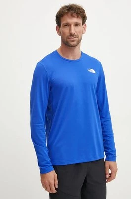 The North Face longsleeve sportowy Lightbright kolor niebieski gładki NF0A825QCZ61