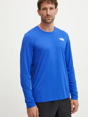 The North Face longsleeve sportowy Lightbright kolor niebieski gładki NF0A825QCZ61