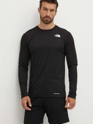 The North Face longsleeve sportowy Shadow kolor czarny gładki NF0A87TVJK31