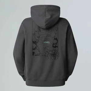 The North Face Luźna Bluza Unisex Z Kapturem I Grafiką Powder Days Asphalt Grey Rozmiar XS male