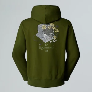 The North Face Luźna Bluza Z Kapturem I Grafiką Unisex Connect Woodland Green Rozmiar XL male
