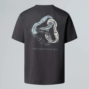 The North Face Luźny T-shirt Unisex Carabiner Anthracite Grey-white Dune Rozmiar M male
