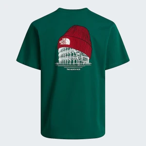 The North Face Luźny T-shirt Unisex Country Italy Evergreen-tnf Red Rozmiar XS male