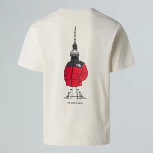 The North Face Luźny T-shirt Unisex Germany White Dune Rozmiar XXS male