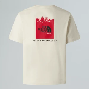The North Face Luźny T-shirt Unisex Nse Austria White Dune-tnf Red Rozmiar XXL male