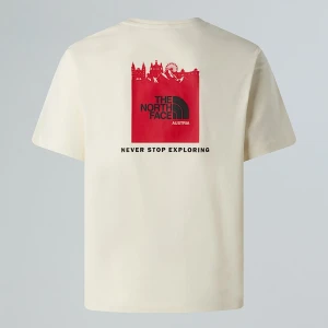 The North Face Luźny T-shirt Unisex Nse Austria White Dune-tnf Red Rozmiar XS male