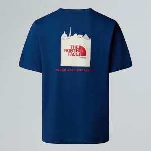 The North Face Luźny T-shirt Unisex Nse France Estate Blue-white Dune Rozmiar L male