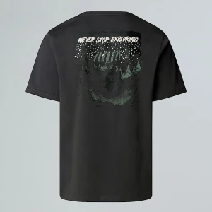 The North Face Luźny T-shirt Unisex Z Grafiką Powder Days Asphalt Grey Rozmiar S male