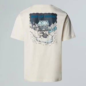 The North Face Luźny T-shirt Unisex Z Grafiką Powder Days White Dune Rozmiar XXS male