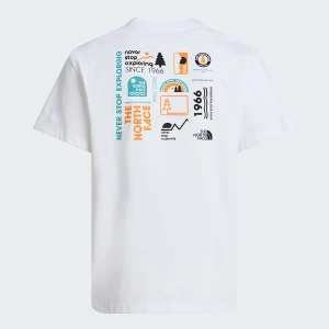 The North Face Luźny T-shirt Unisex Z Logo W Stylu Vintage Tnf White-digital Orange Rozmiar XS male