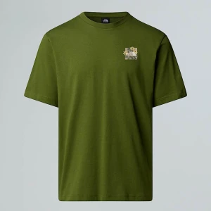 The North Face Luźny T-shirt Z Grafiką Unisex Connect Woodland Green Rozmiar S male