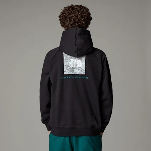 The North Face Męska Bluza Z Kapturem I Rękawami Raglanowymi Nse Box Tnf Black-deep Nori Trail Grid Print Rozmiar M male