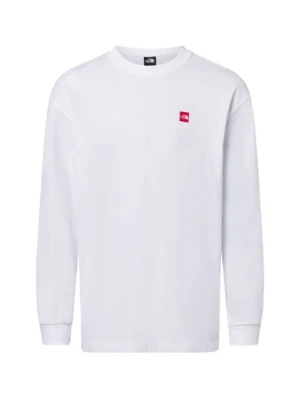 The North Face Męska koszula z długim rękawem Mężczyźni Bawełna biały|czerwony jednolity,