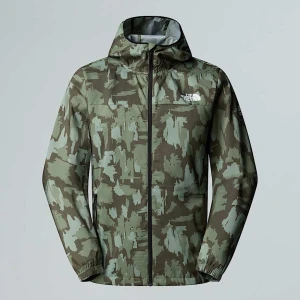 The North Face Męska Kurtka Wiatroodporna Z Kapturem I Nadrukiem Mountain Athletics New Taupe Green Painted Mountains Print Rozmiar L male