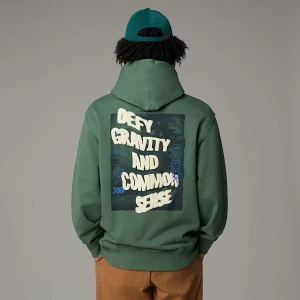 The North Face Męska Luźna Bluza Z Kapturem I Grafiką Heritage Duck Green Rozmiar L male