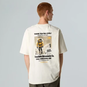 The North Face Męski Luźny T-shirt Expedition White Dune-summit Gold Rozmiar S male