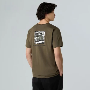 The North Face Męski Luźny T-shirt Nse Box Edge Of Light Infill New Taupe Green-tnf Black Edge Of Light Print Rozmiar XS male