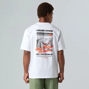 The North Face Męski Luźny T-shirt Tnf Adventure White Dune-mandarin Red Rozmiar XL male