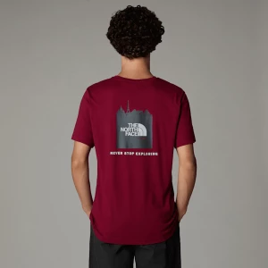 The North Face Męski T-shirt France Redbox Beetroot - Anthracite Grey - White Dune Rozmiar S male