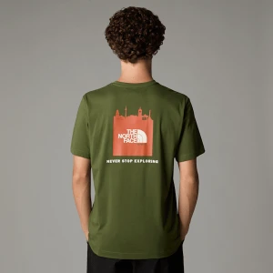 The North Face Męski T-shirt Germany Redbox Terrarium Green - Bombay Orange - White Dune Rozmiar L male