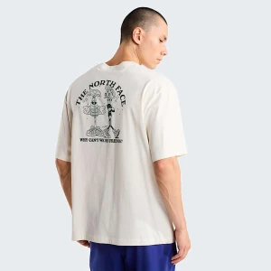 The North Face Męski T-shirt Oversize Why Can't We Be Friends White Dune-hunter Green Rozmiar L male