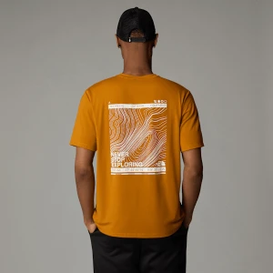 The North Face Męski T-shirt Topographic Foundation Iron Citrus Rozmiar M male