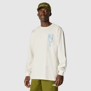 The North Face Męski T-shirt Z Długim Rękawem I Grafiką Outdoor White Dune Rozmiar L male